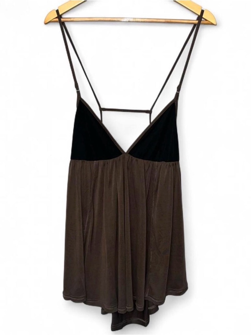 NWOT Free People Trixie Tunic Tank Top Espresso / Black